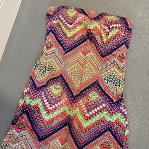 Shelli Segal Strapless Dress Chevron Size 0